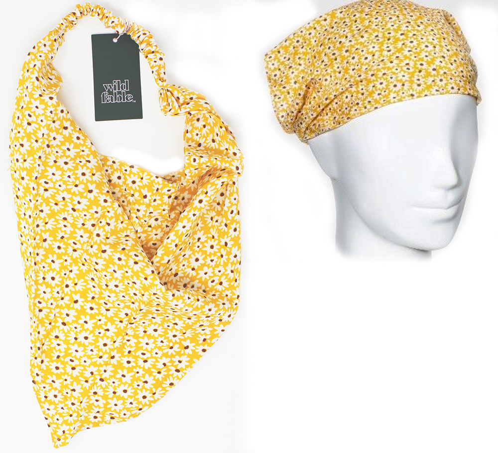 Daisy Headscarf - Wild Fable Yellow. Pre-priced $8.00